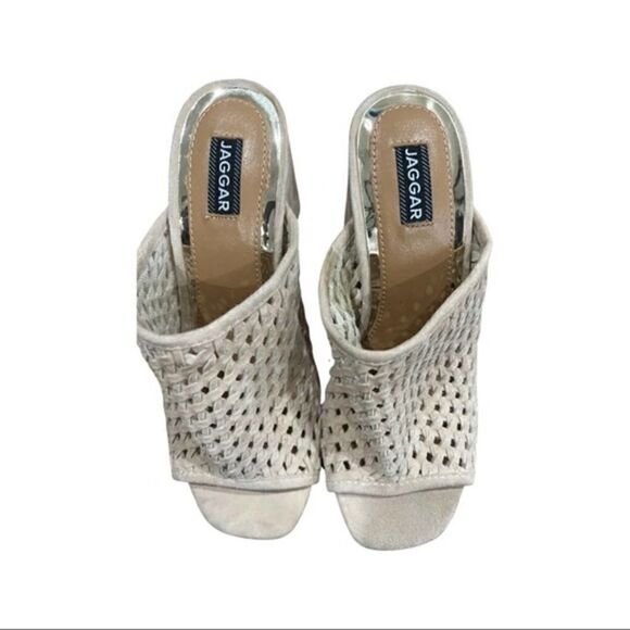 Jaggar nude suede open toe mule heel size 36eur/5 - Picture 3 of 9